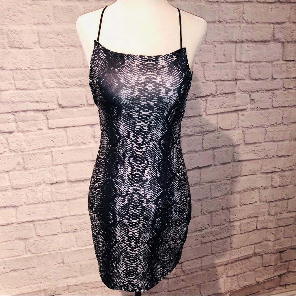 Snake Print Mini Dress